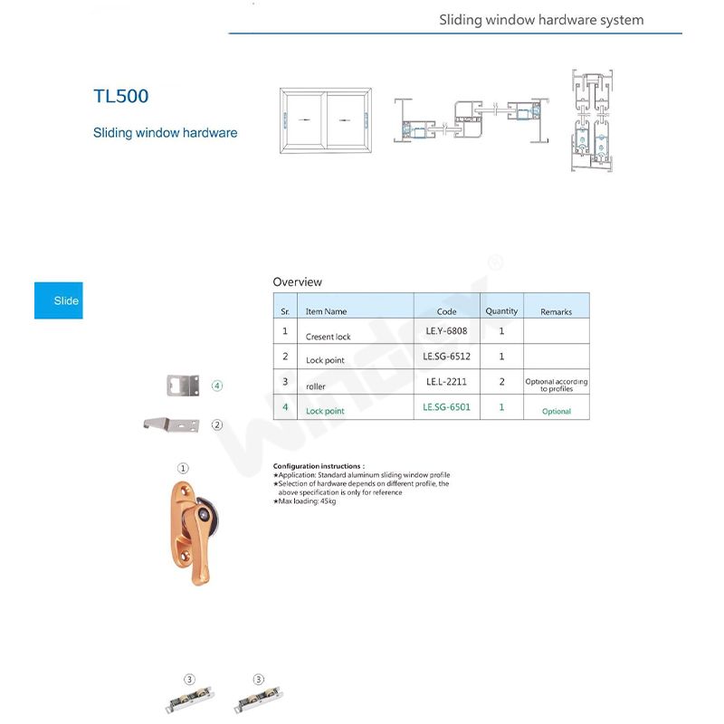 Sliding window hardware TL500