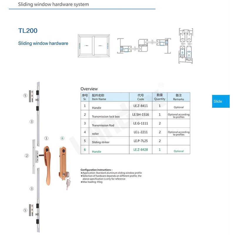 Sliding window hardware TL200