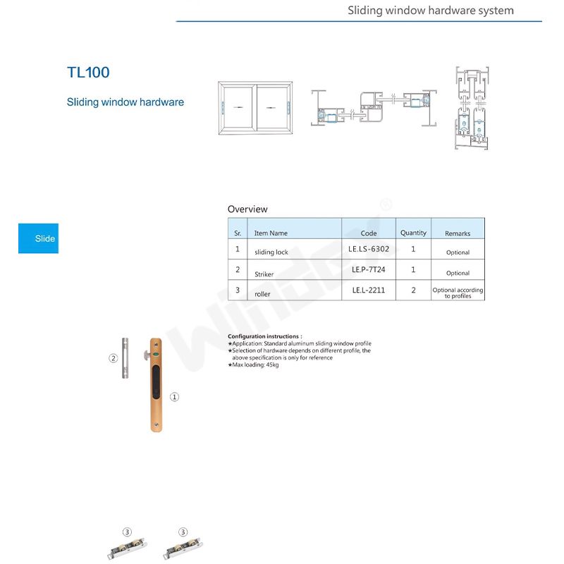 Sliding window hardware TL100