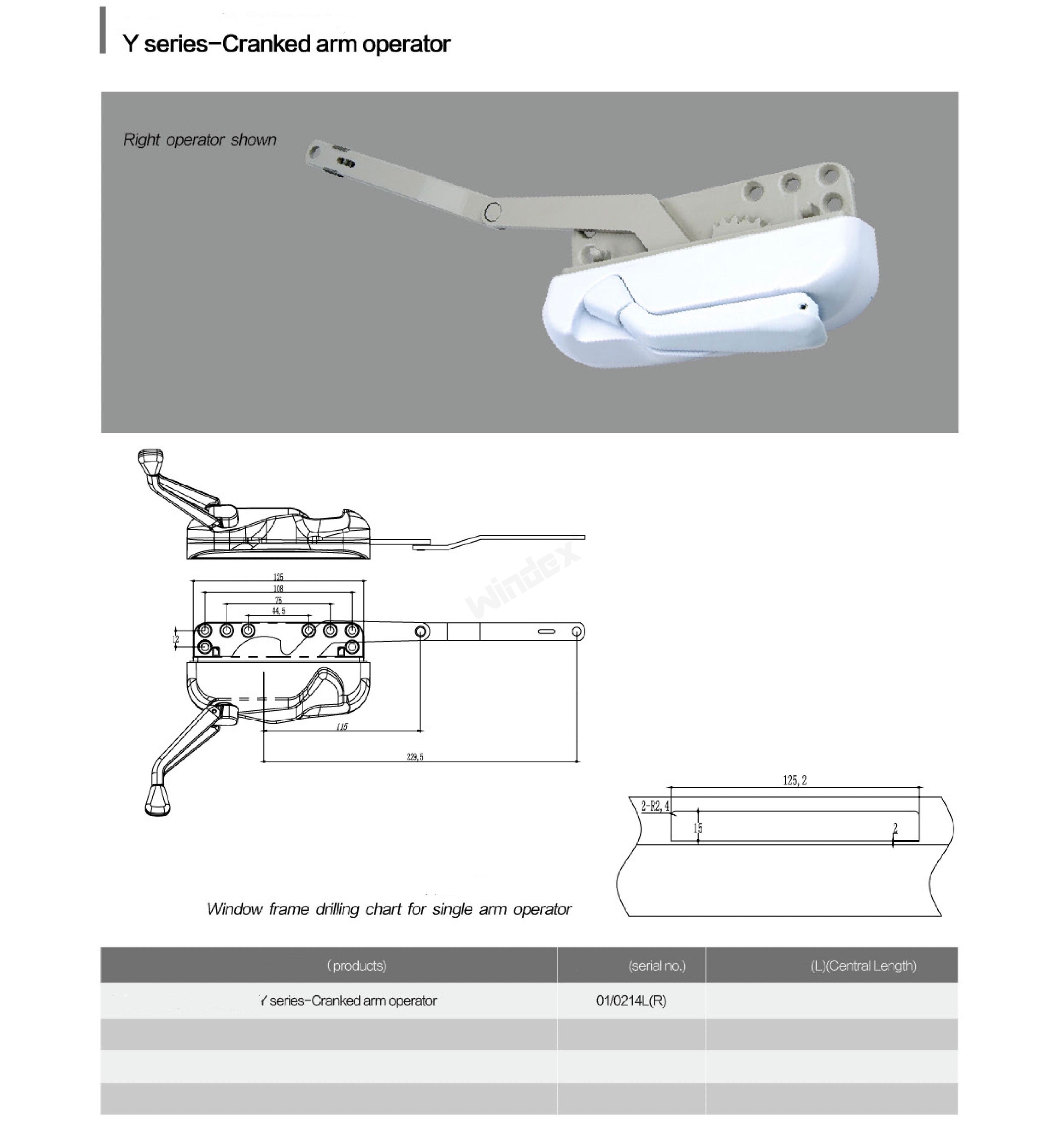 Y Series - Cranked Arm Operator