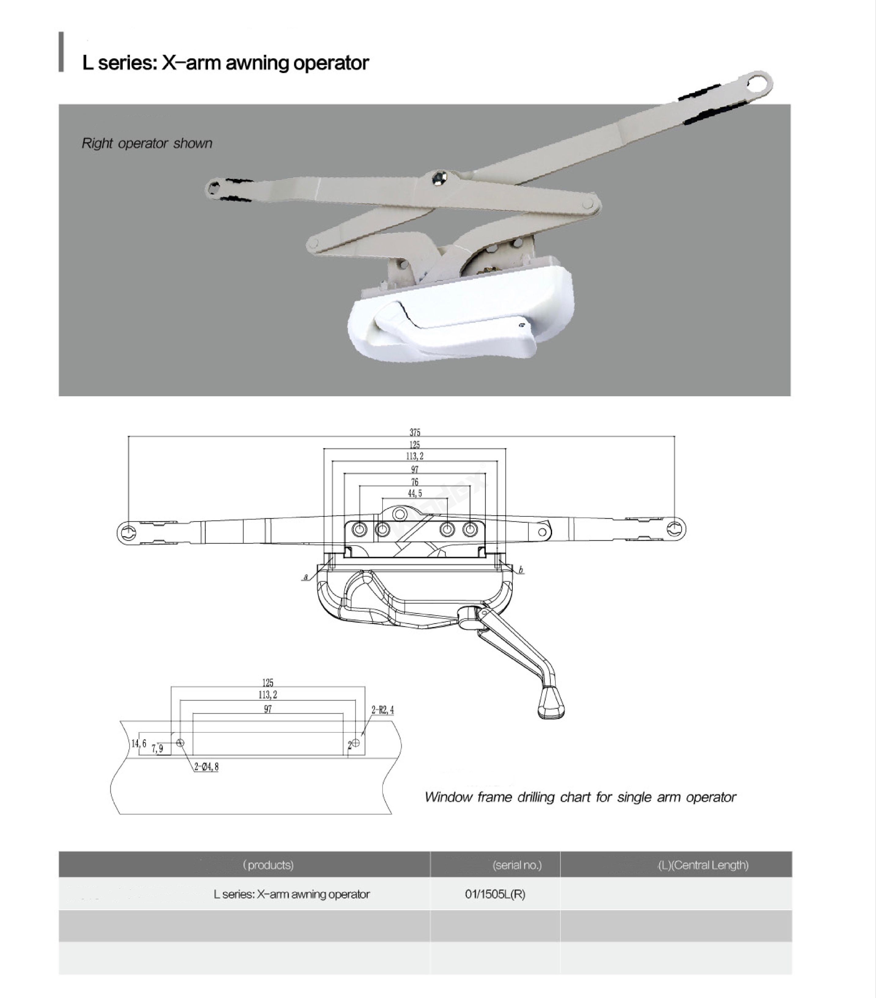 X-arm Awning Operator