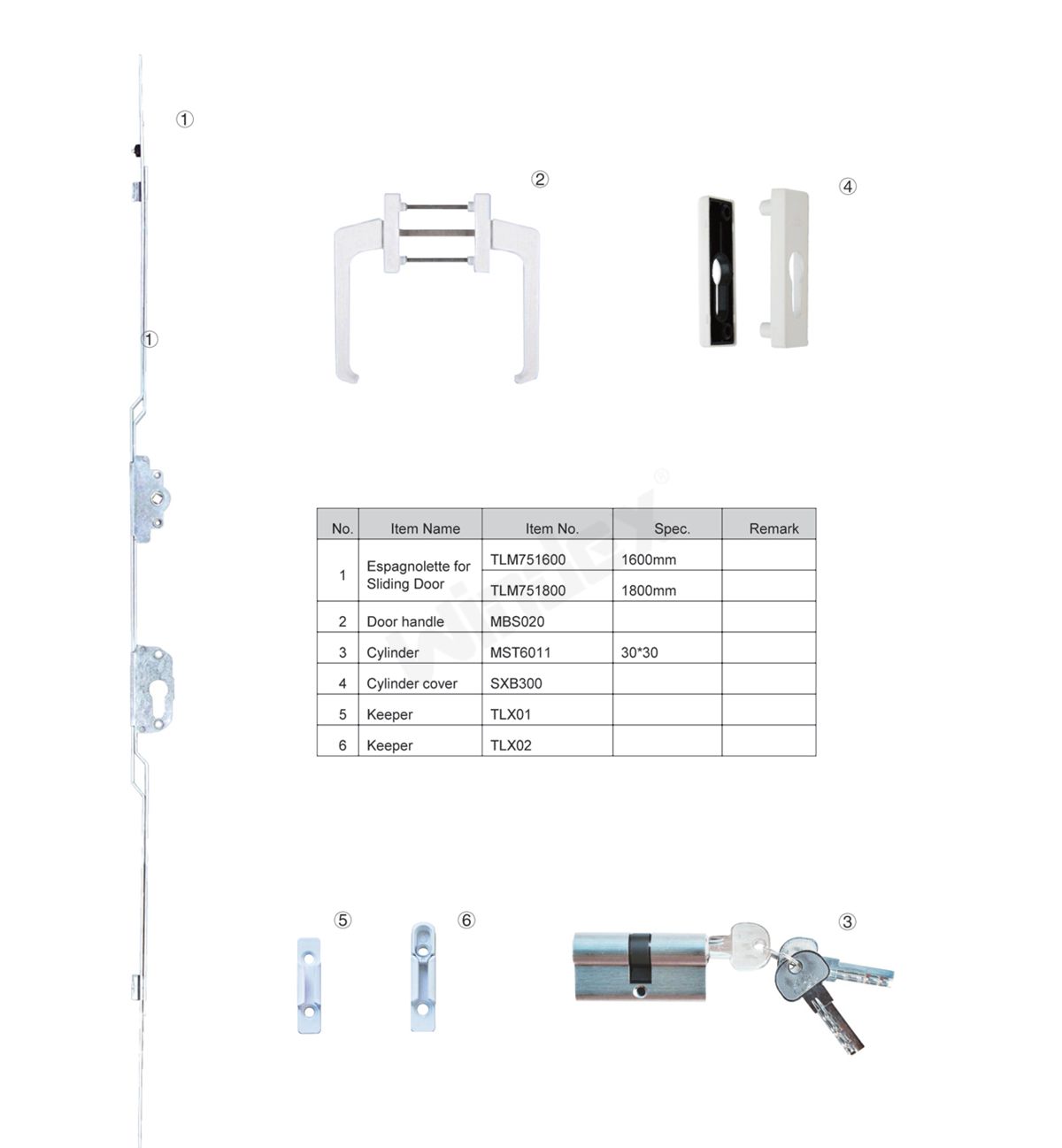 Sliding Door hardware TLM0010